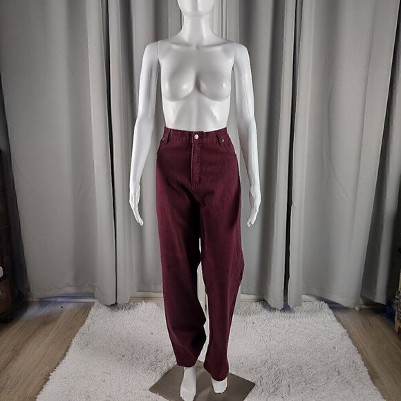 bill blass Denim - Bill Blass Women's Perfect Fit 100% Cotton Five Pocket Burgundy Jeans Size 16